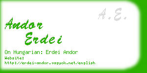 andor erdei business card
